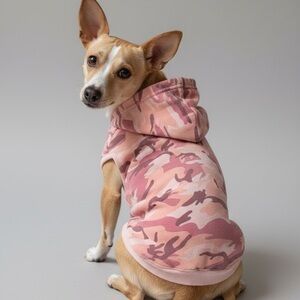 Pink Camo Dog Hoodie Sweatshirt